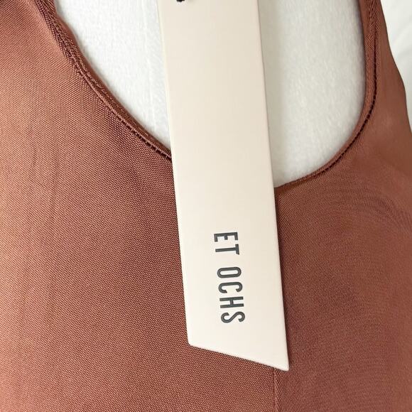 Et Ochs Nora Halter Cut Out MIdi Dress 6 NEW Brown - Picture 12 of 14